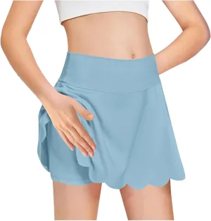 Girls Butterfly Shorts Y2K Trendy Flowy Shorts with Liner Summer Preppy 2 in 1 Tennis Skirts Athletic Workout Skorts