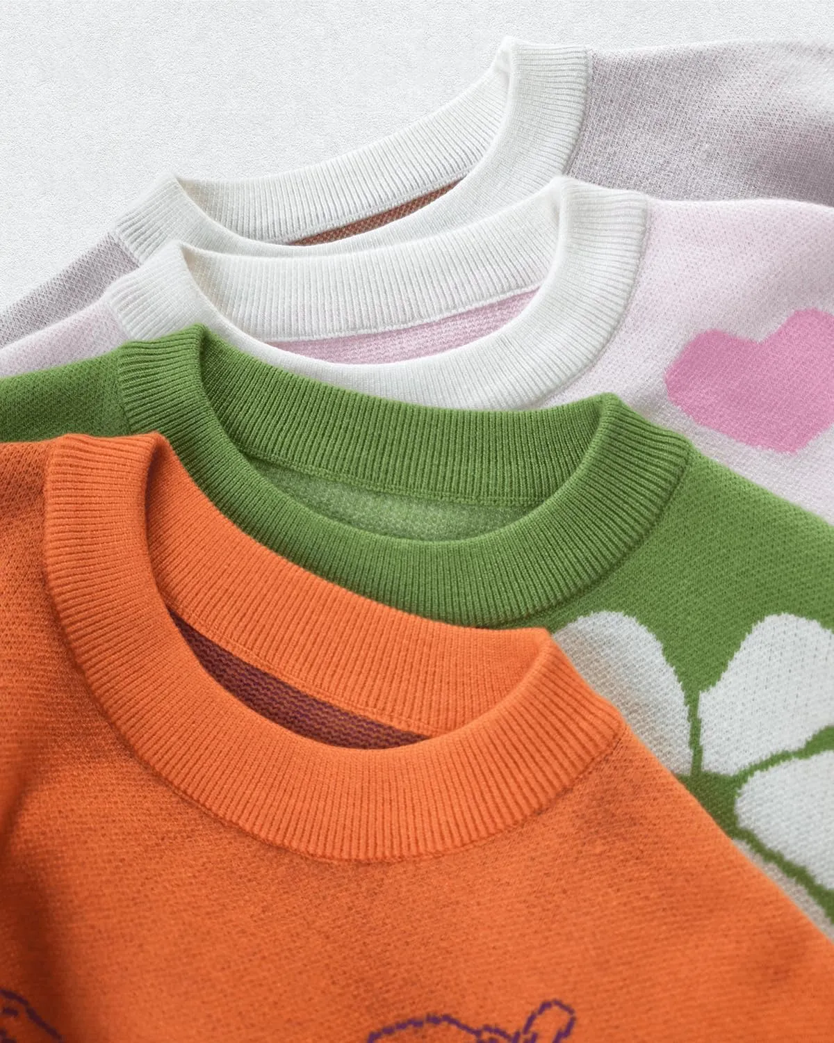 Girls Fall Sweaters Pattern Casual Crewneck Long Sleeve Knit Pullover Tops for Kids Size 5-14 Years