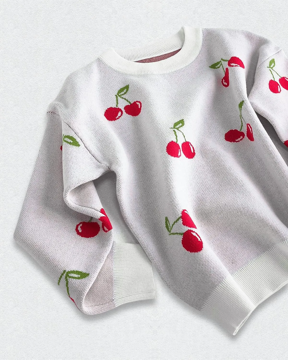 Girls Fall Sweaters Pattern Casual Crewneck Long Sleeve Knit Pullover Tops for Kids Size 5-14 Years