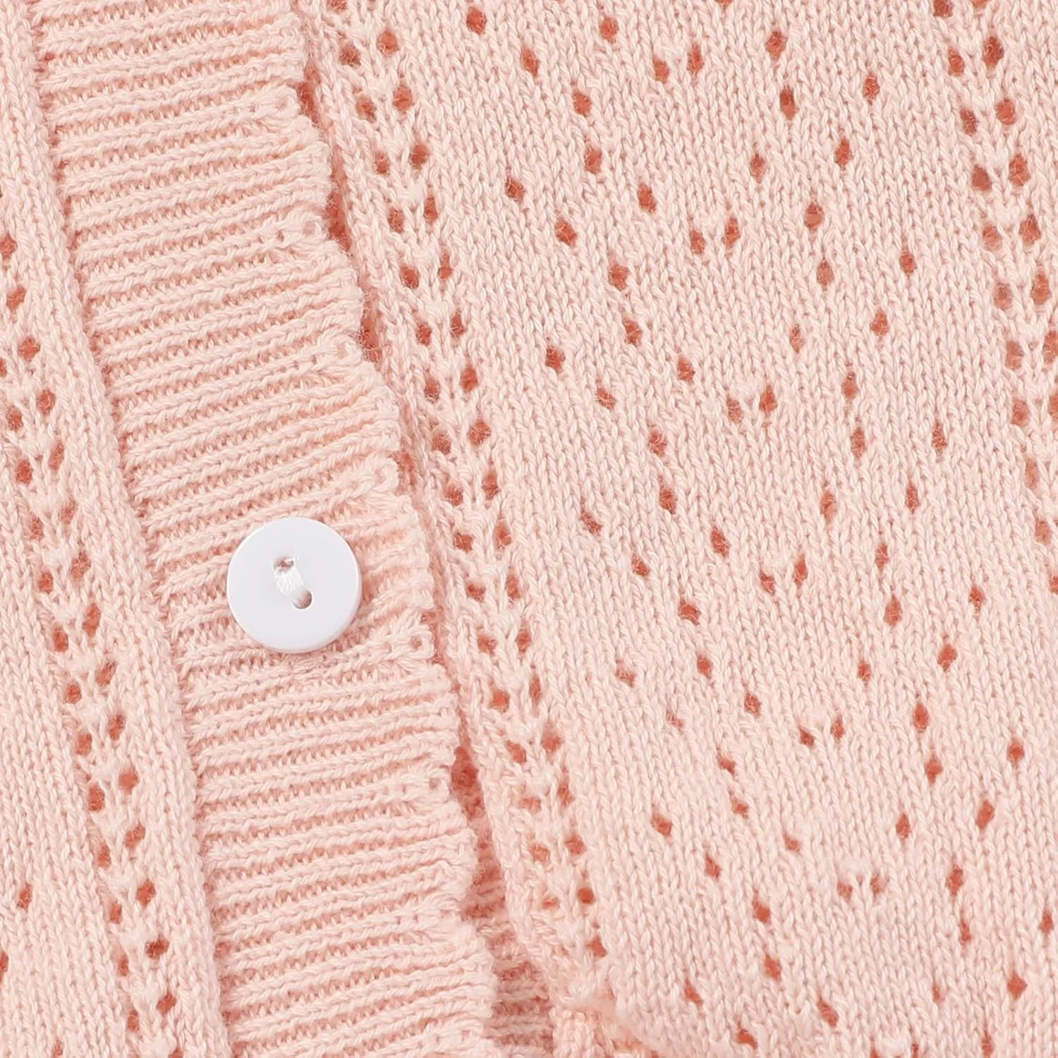 Girls' Knitted Cardigan Long-Sleeved Round Neck Spring Thin Sweater Newborn Baby Girl Cotton Heart-Shaped Sweater Coat