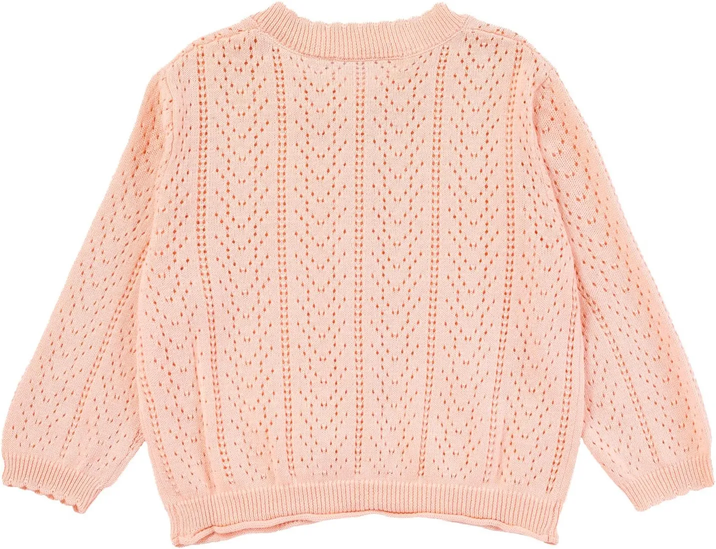 Girls' Knitted Cardigan Long-Sleeved Round Neck Spring Thin Sweater Newborn Baby Girl Cotton Heart-Shaped Sweater Coat