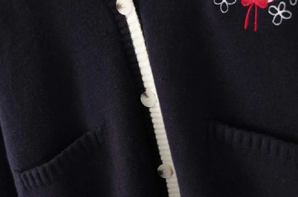 GK-O Mori Girl Kawaii Rabbit Japan JK Uniform Knit Cardigan Sweater Girl School Cosplay Sweater
