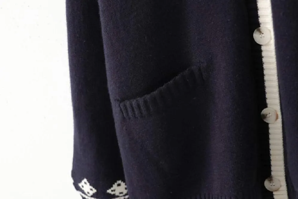 GK-O Mori Girl Kawaii Rabbit Japan JK Uniform Knit Cardigan Sweater Girl School Cosplay Sweater