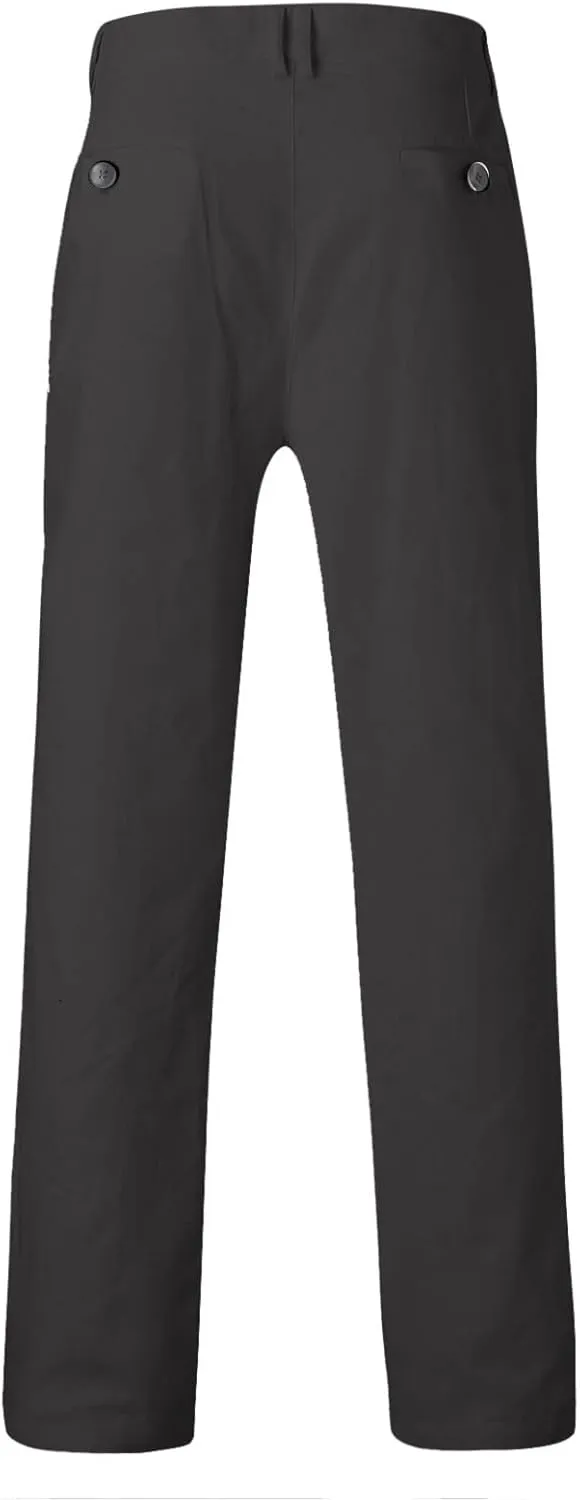 GOKKILRW Mens Slim Fit Dress Tapered Leg Pants Casual Business Office Work Pants Comfy Flat-Front Stretch Chino Golf Trousers