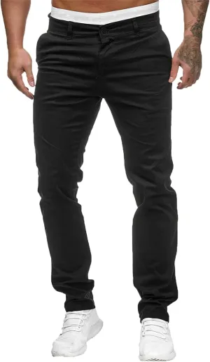 GOKKILRW Mens Slim Fit Golf Work Pants Flat-Front Stretch Chino Pants Casual Skinny Dress Pants Tapered Hiking Travel Pants