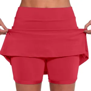 Golf Skirts for Women 18 inch Short Black Short Skirt for Women with Slit Volleyball Spandex Shorts Women high Waisted