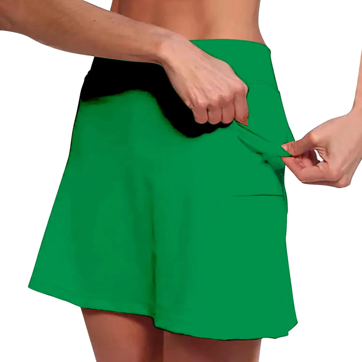 Golf Skirts for Women high Waisted Tennis Skirt with Pockets for Balls Womens Athletic Shorts Longer