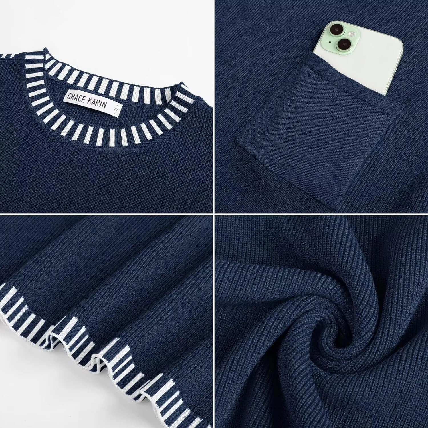 GRACE KARIN Womens Cap Sleeve Sweater Vest Crewneck Knit Casual Sweater Trendy 2025 Y2K Summer Shirt Tops