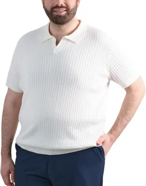 Haggar Men's Premium Ribbed Knit Short Sleeve Sweater Polo Shirt  Regular and Big & Tall Sizes