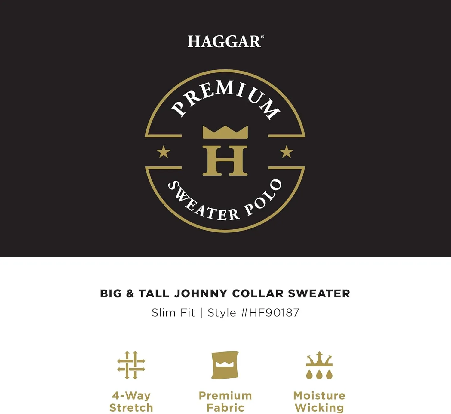 Haggar Men's Premium Ribbed Knit Short Sleeve Sweater Polo Shirt  Regular and Big & Tall Sizes