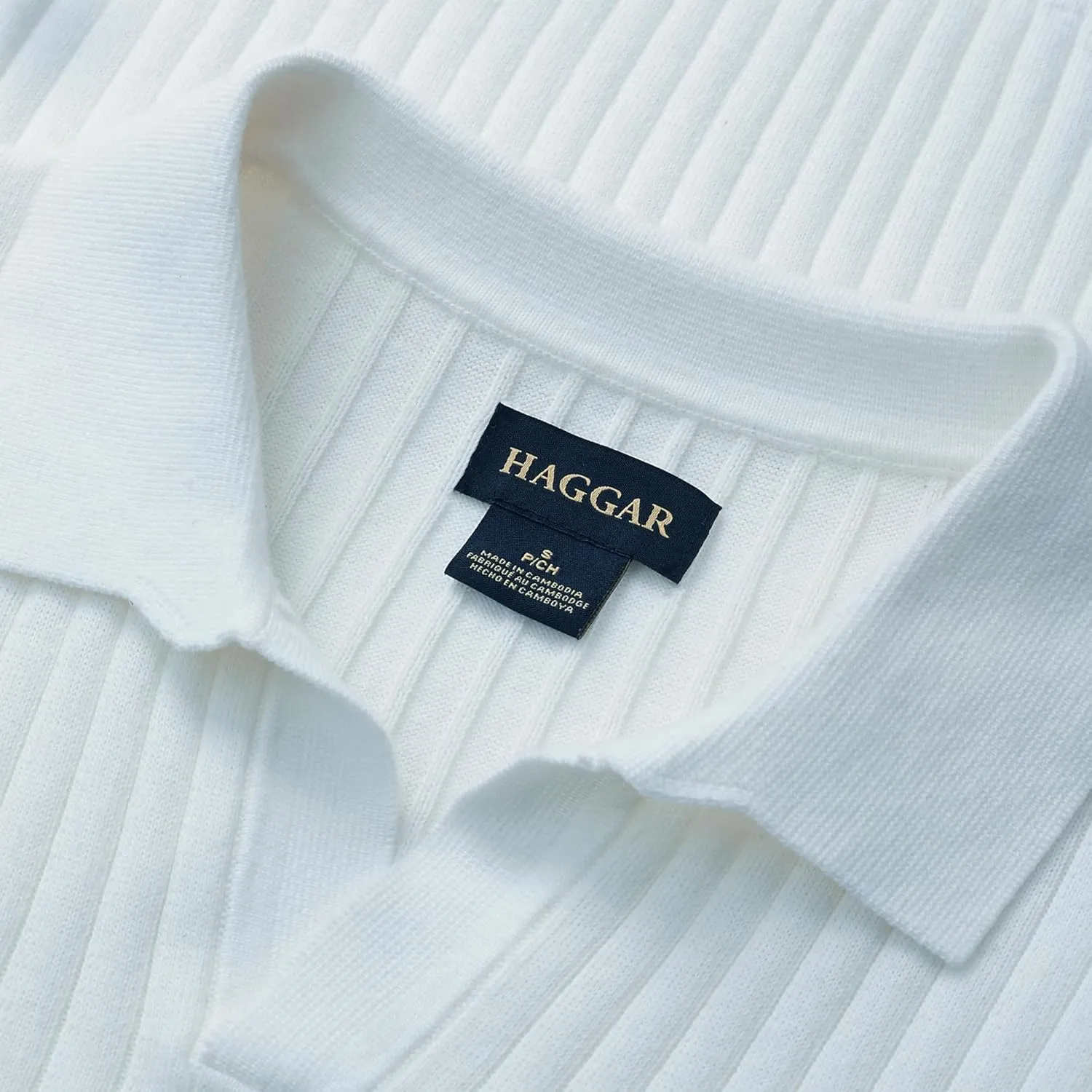 Haggar Men's Premium Ribbed Knit Short Sleeve Sweater Polo Shirt  Regular and Big & Tall Sizes