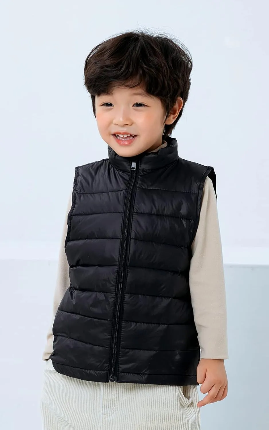 Happy Cherry Kids Winter Snow Puffer Down Vest Softshell Quilted Padded Sleeveless Jacket Ultra Light Waistcoat 4-12 Years