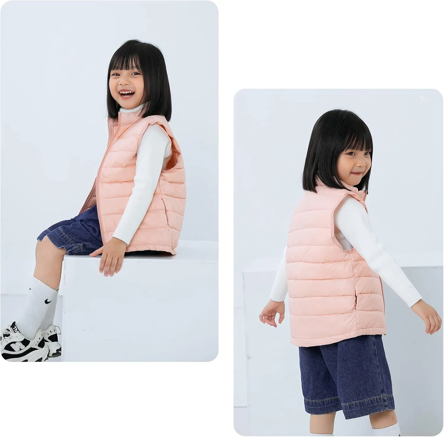 Happy Cherry Kids Winter Snow Puffer Down Vest Softshell Quilted Padded Sleeveless Jacket Ultra Light Waistcoat 4-12 Years