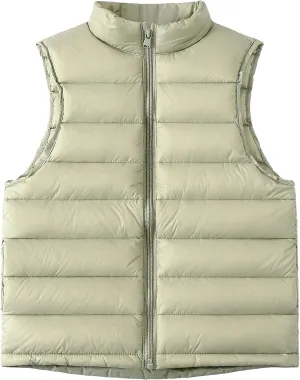 Happy Cherry Kids Winter Snow Puffer Down Vest Softshell Quilted Padded Sleeveless Jacket Ultra Light Waistcoat 4-12 Years