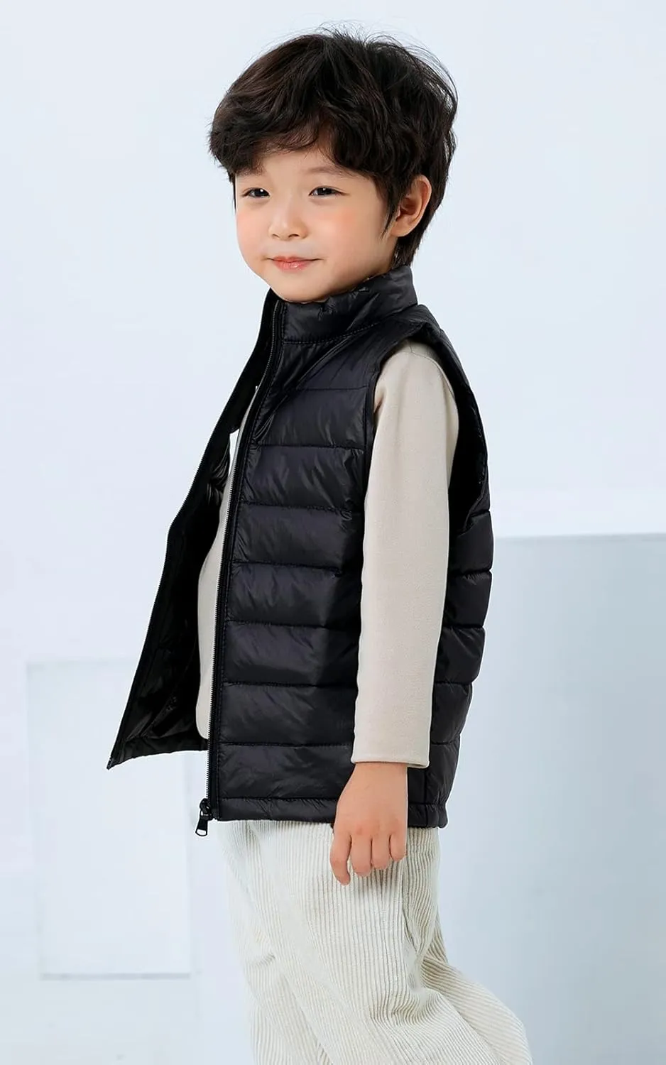 Happy Cherry Kids Winter Snow Puffer Down Vest Softshell Quilted Padded Sleeveless Jacket Ultra Light Waistcoat 4-12 Years