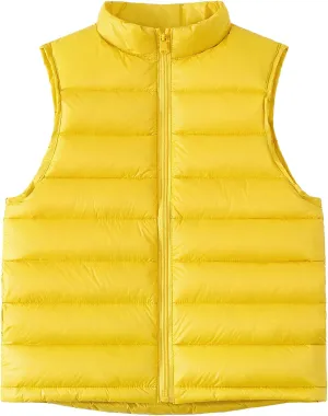 Happy Cherry Kids Winter Snow Puffer Down Vest Softshell Quilted Padded Sleeveless Jacket Ultra Light Waistcoat 4-12 Years