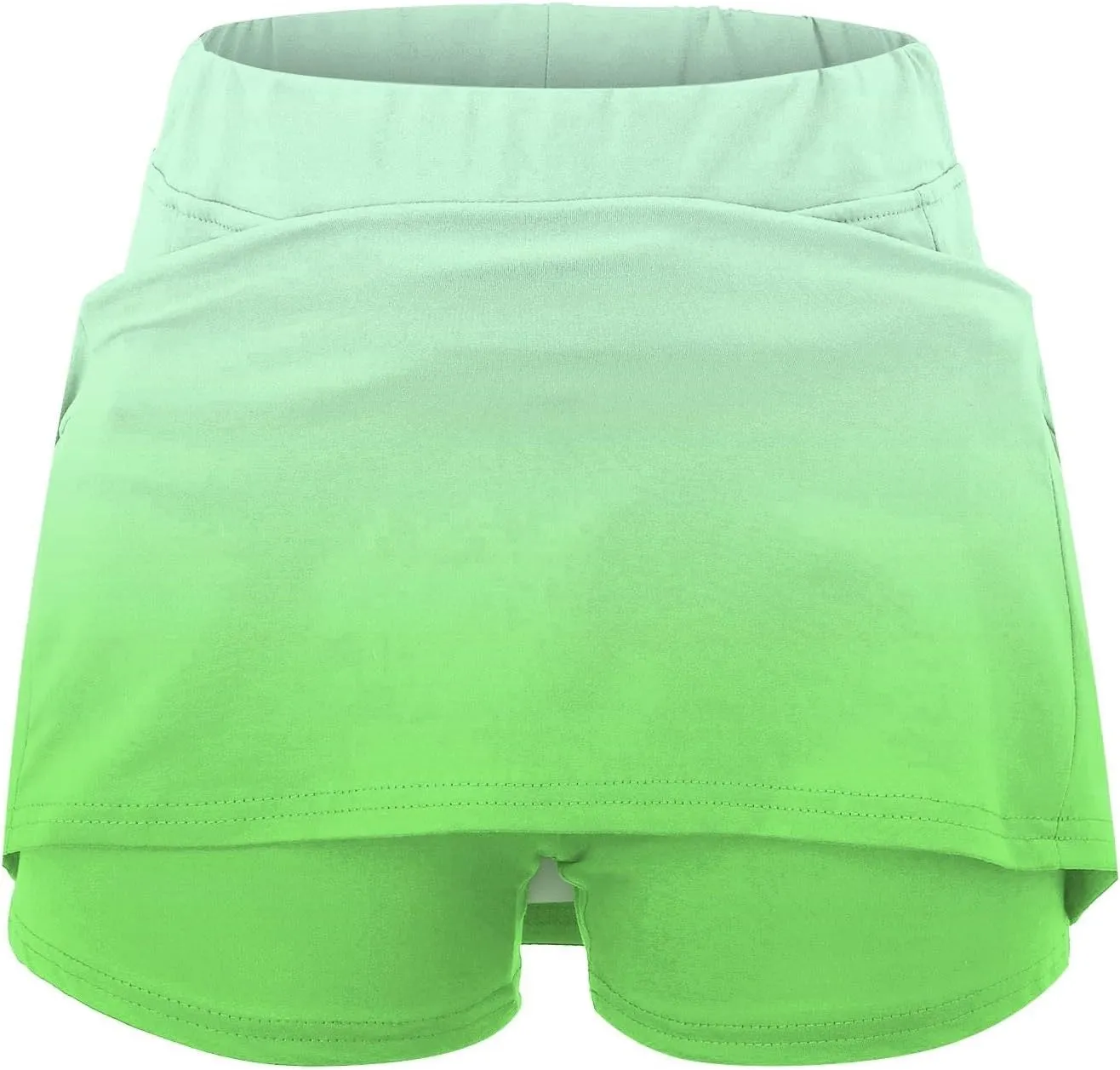 HGps8w Women's Gradient Tennis Skirt with Bulit in Shorts, Mid Waist Workout Running Golf Athletic Activewear Skorts