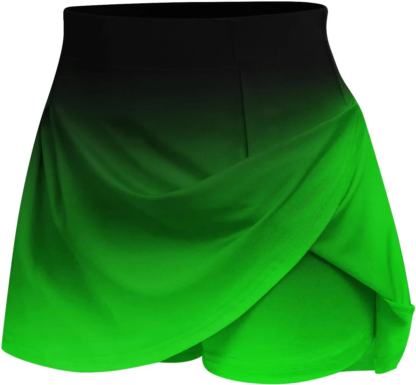 HGps8w Women's Tennis Skirt with Built-in Shorts Stretchy High Waisted Gradient Flowy Athletic Running Golf Skorts Skirts