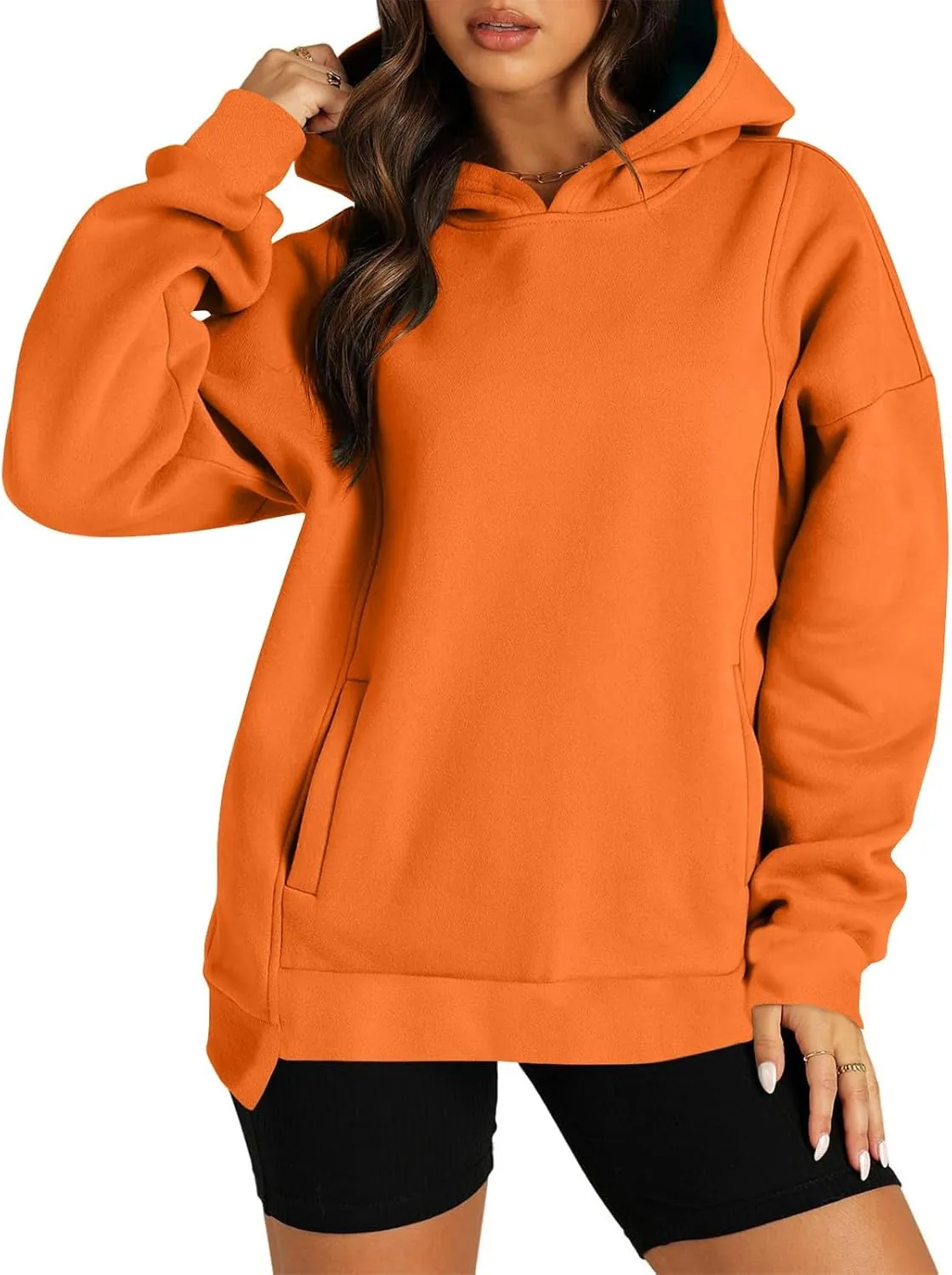 Hoodies for Women Winter Loose Comfy Fleece Oversized Sweatshirt Long Sleeve Drop Shoulder Fleece Pullover Sweaters