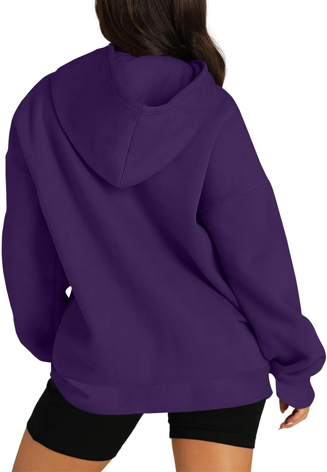 Hoodies for Women Winter Loose Comfy Fleece Oversized Sweatshirt Long Sleeve Drop Shoulder Fleece Pullover Sweaters