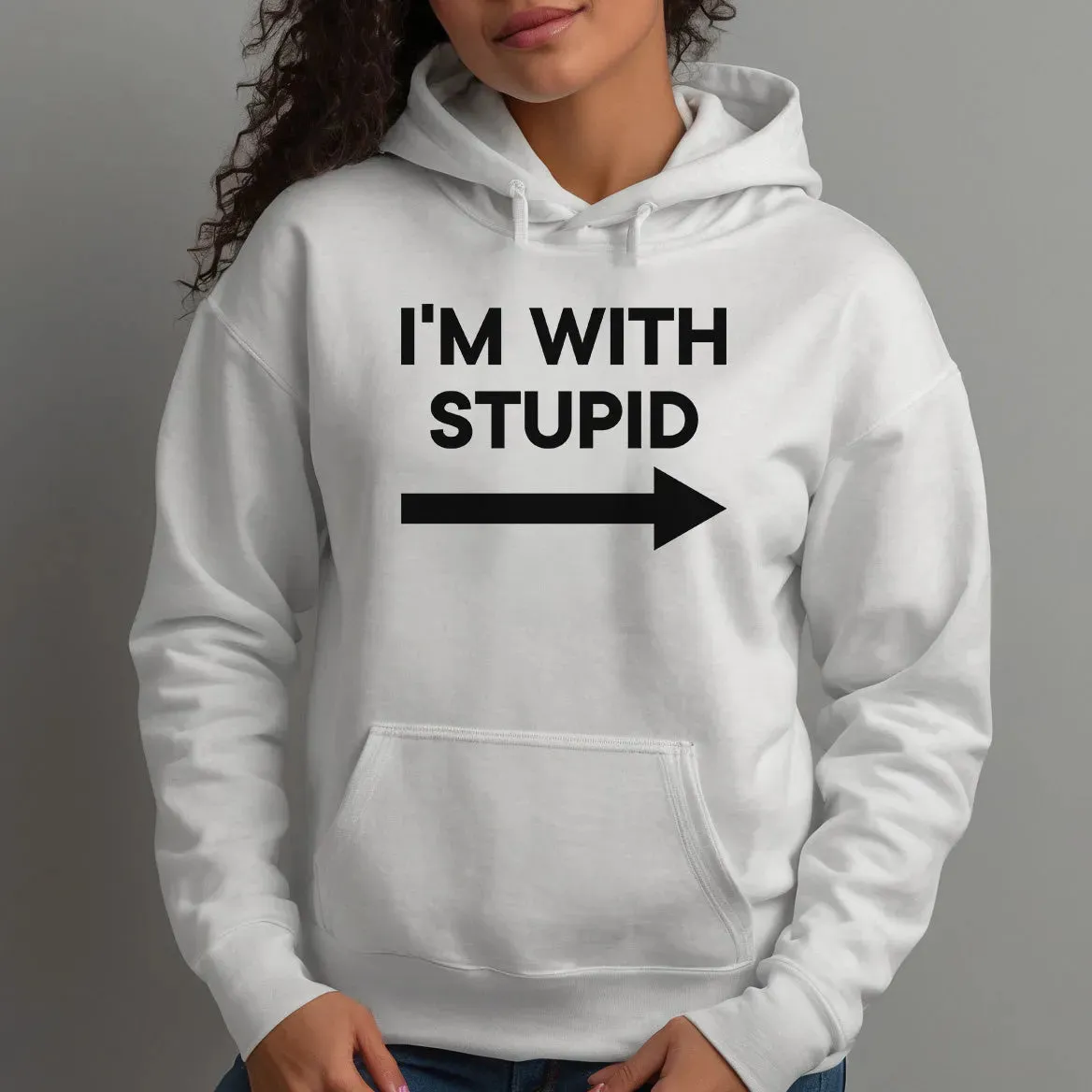 Humorous 'I'm With Stupid' Best Mate Hoodies - Novelty Birthday Gift