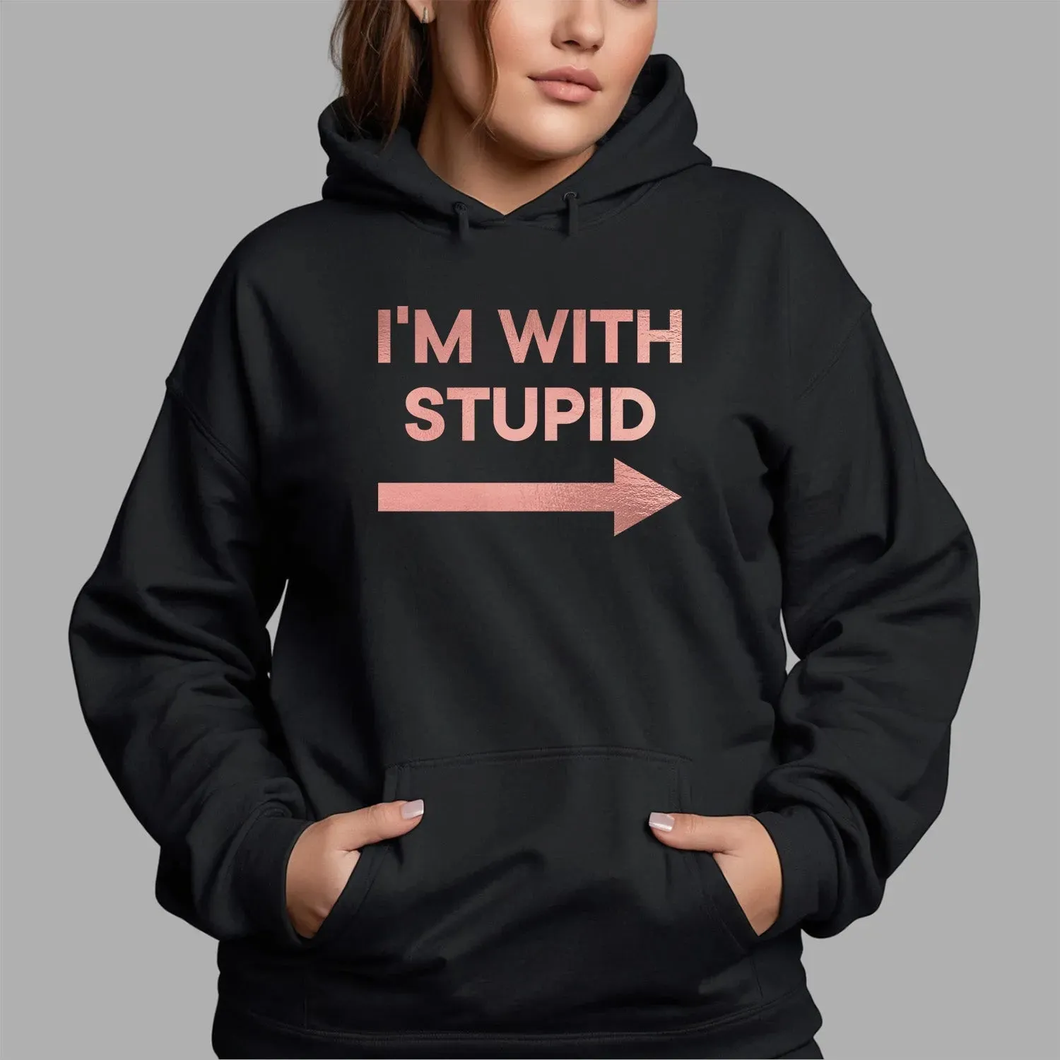 Humorous 'I'm With Stupid' Best Mate Hoodies - Novelty Birthday Gift