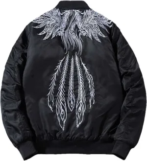Jacket Men Phoenix Embroidered Sukajan Windbreaker Japanese Baseball Coat Spring Winter Padded Clothing Ma-1