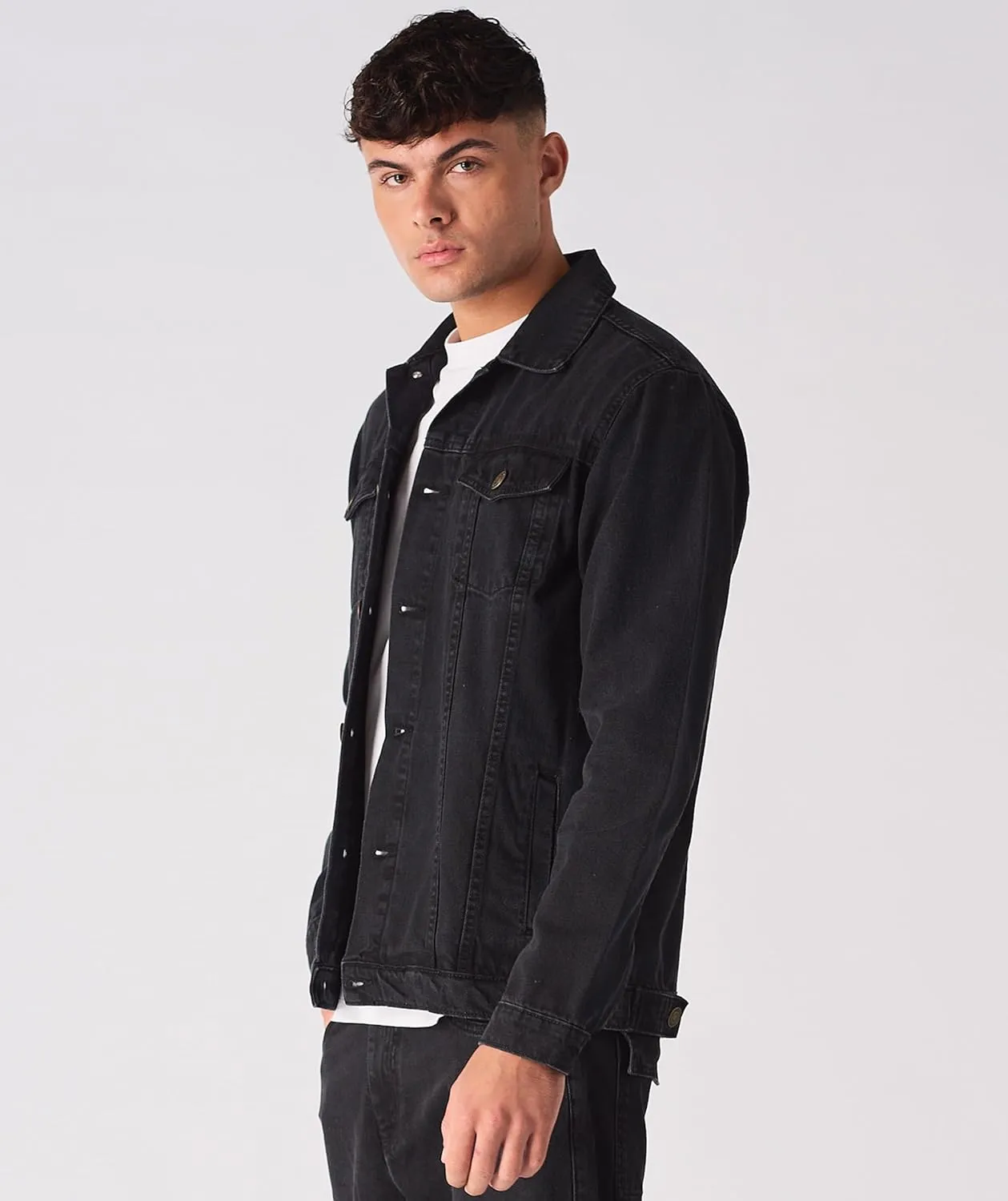 Jean Jacket For Men - Classic Trucker Style Slim Fit Casual Outerwear Button Down Cowboy Cut - Men's Denim Jacket