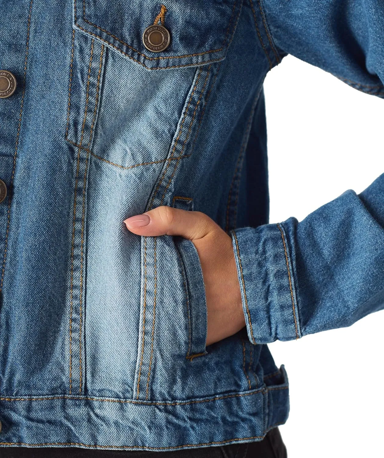 Jean Jacket Women - Long Sleeves Button Down Denim Jacket for Women Clothing in Regular Fit & Oversized with Waist Adjuster