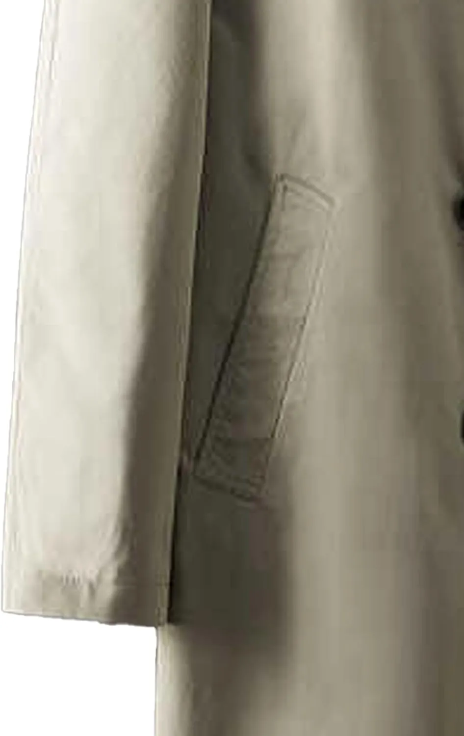 JEKE-DG Mens Single-Breasted Trench Coat Casual Lapel Lightweight Windproof Coat Long Loose Pea Overcoat