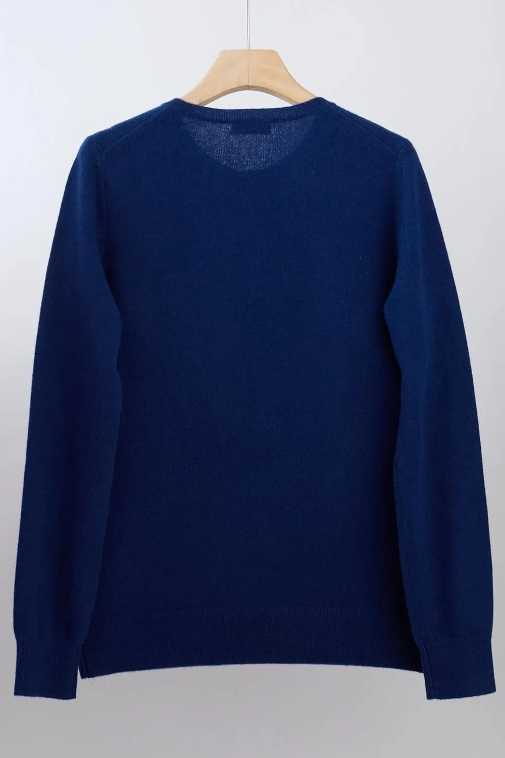 JENNIE LIU Women's 100% Cashmere Button Front Long Sleeve Crewneck Cardigan Sweater