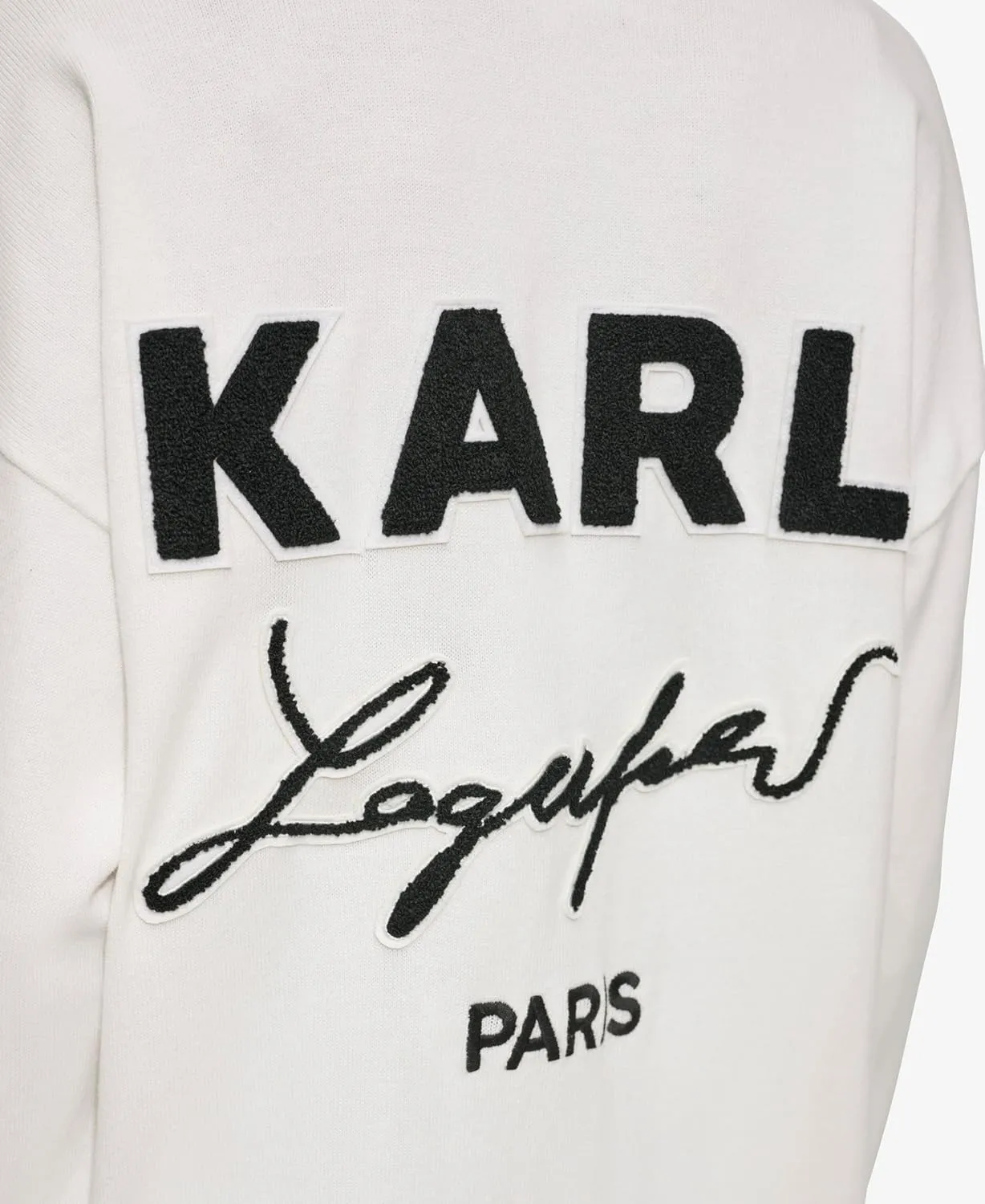 Karl Lagerfeld Paris Women's Varsity Logo Cardigan with Patches