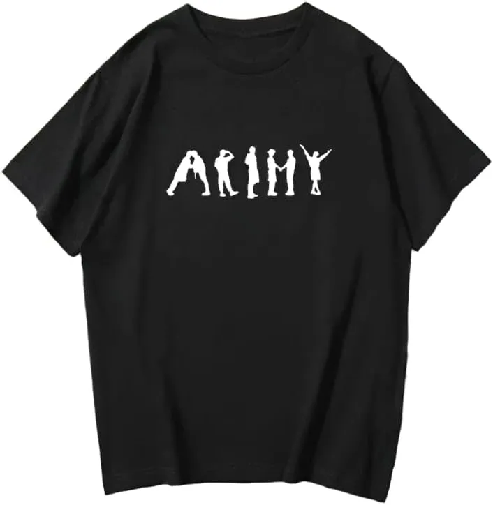 Kpop J-Hope Permission to Dance T-Shirt  100% Organic US Cotton Unisex B-TS Army Tee, Bangtan Merch Streetwear for Men & Women Black/L