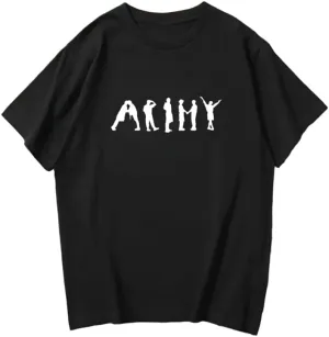 Kpop J-Hope Permission to Dance T-Shirt  100% Organic US Cotton Unisex B-TS Army Tee, Bangtan Merch Streetwear for Men & Women Black/L