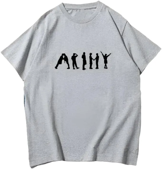 Kpop J-Hope Permission to Dance T-Shirt  100% Organic US Cotton Unisex B-TS Army Tee, Bangtan Merch Streetwear for Men & Women Grey/XL