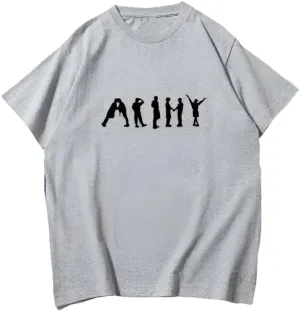 Kpop J-Hope Permission to Dance T-Shirt  100% Organic US Cotton Unisex B-TS Army Tee, Bangtan Merch Streetwear for Men & Women Grey/XL