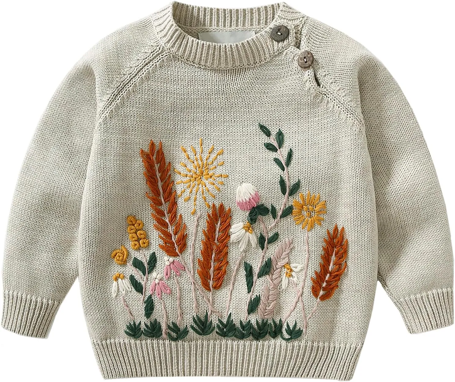 Lamgool Infant Baby Pullover Sweater Knitted Button Down Toddler Kids Sweatshirt for Spring