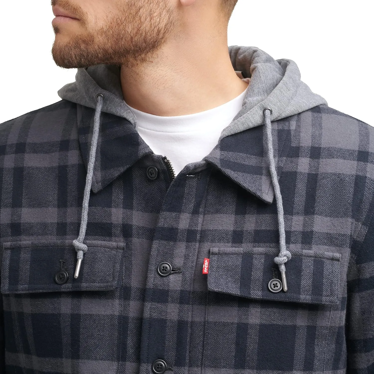 Levi's Men's Plaid Sherpa Lined Hooded Shirt Jacket (Regular & Big & Tall Sizes)