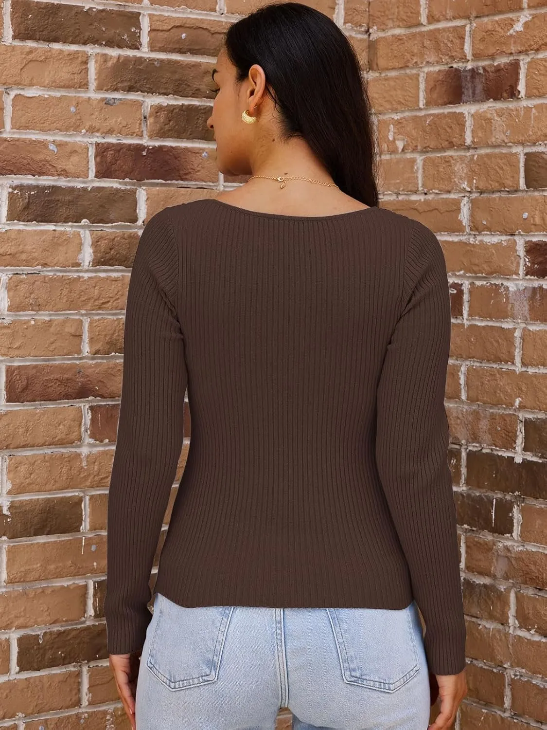 LILLUSORY Women's 2025 Twist Knot Fall Clothes Fashion Outfits Top Ribbed Long Sleeve