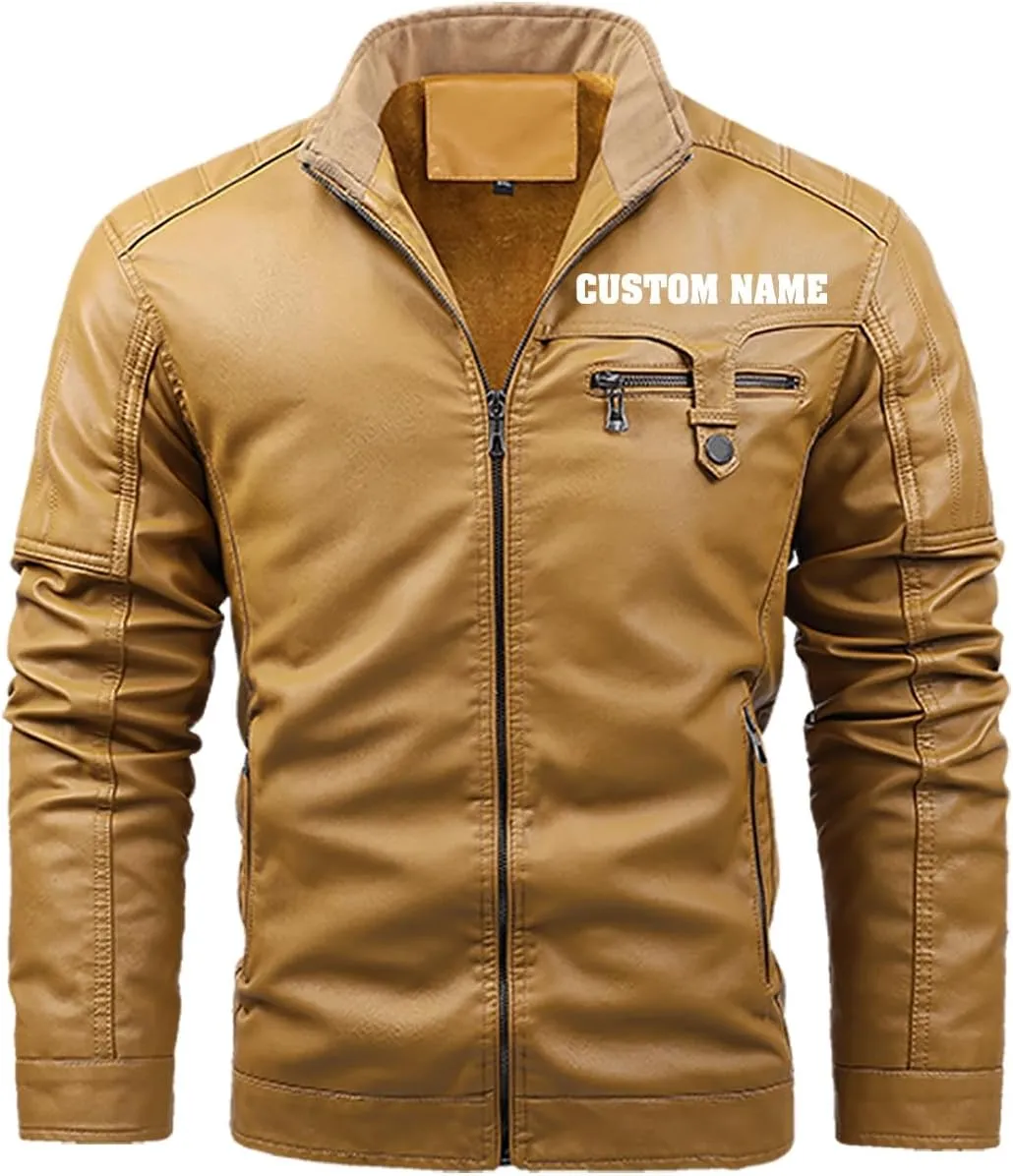 Lone Wolf, Vintage Wolf Biker Motorcycle Jacket, Personalized Men PU Leather Vest Coat Jackets