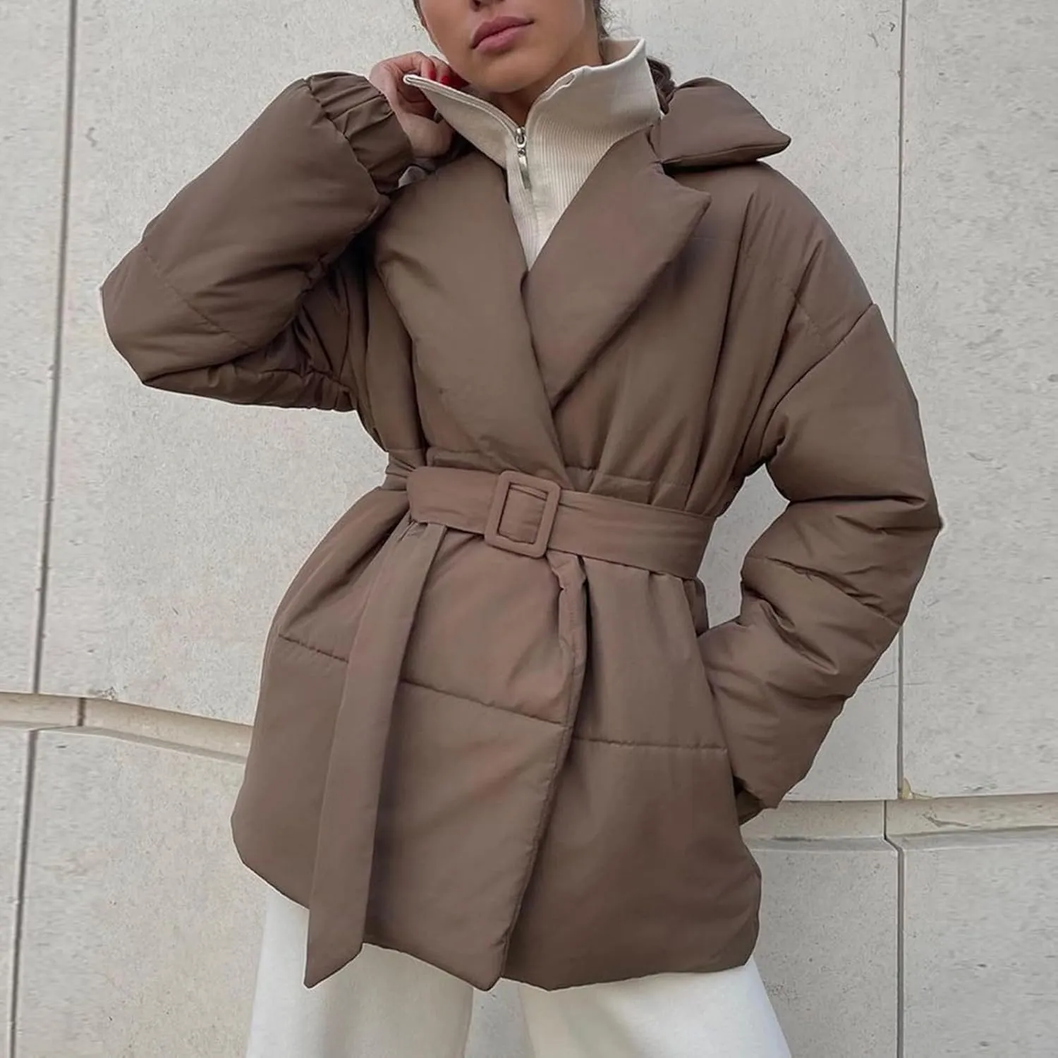 Long Puffer Jacket for Women 2024 Thickened Winter Coat Hooded with Deep Pockets Ladies Warm Winter Jacket Plus Size