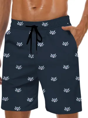 Lzzidou Men's American Flag Swim Trunks USA 4th of July Patriotic Board Shorts Quick Dry Lined Beach Shorts