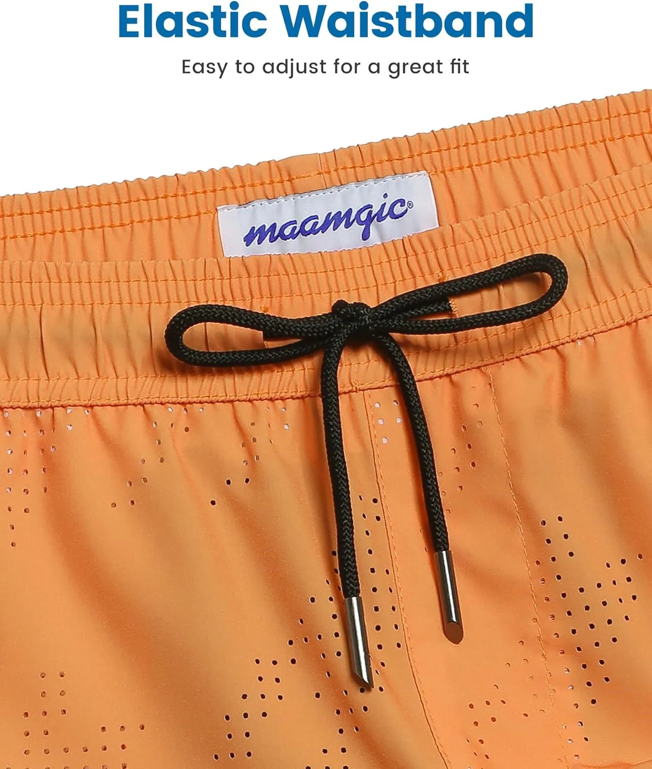 maamgic Mens Swim Trunks with Compression Liner 5 Inch Inseam Quick Dry Board Shorts with Zipper Pockets Swimming Shorts