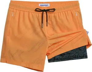 maamgic Mens Swim Trunks with Compression Liner 5 Inch Inseam Quick Dry Board Shorts with Zipper Pockets Swimming Shorts