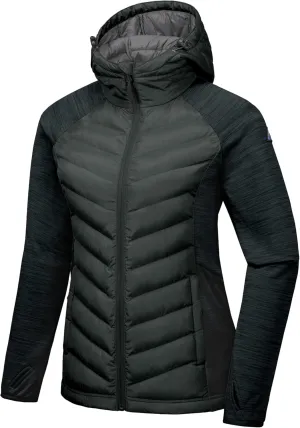 Mapamyumco Women's Insulated Hiking Jacket, Thermal Running Hybrid Jacket, Hooded Jacket Lightweight Breathable