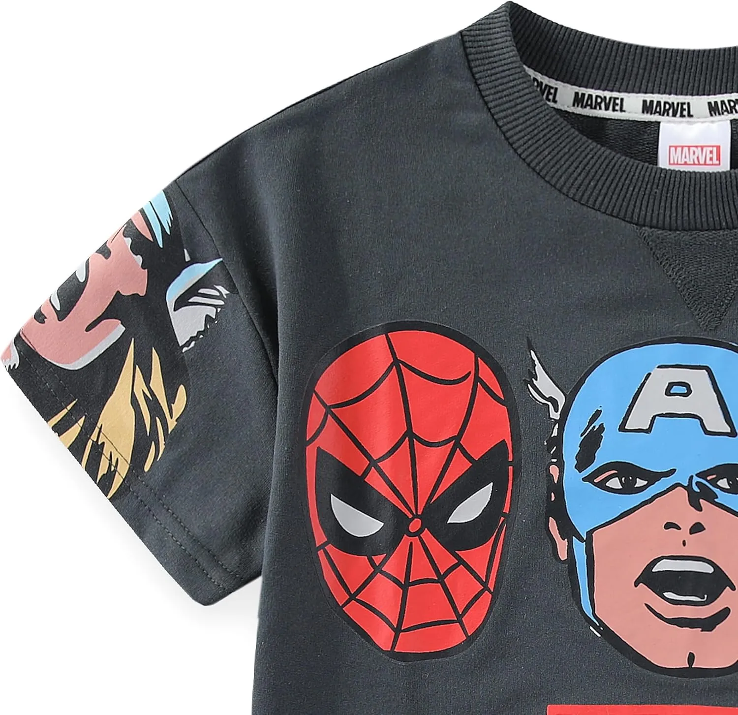 Marvel Avengers Boys 2 Piece Shirt and Shorts Outfit Set for Toddler and Big Kids