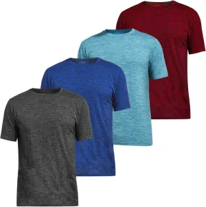  MD 4 Pack Men's Quick Dry Fit T-Shirts, Short Sleeve Athletic Running Workout Tee, Gym Shirts Moisture Wicking