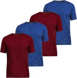  MD 4 Pack Men's Quick Dry Fit T-Shirts, Short Sleeve Athletic Running Workout Tee, Gym Shirts Moisture Wicking
