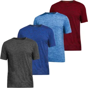  MD 4 Pack Men's Quick Dry Fit T-Shirts, Short Sleeve Athletic Running Workout Tee, Gym Shirts Moisture Wicking