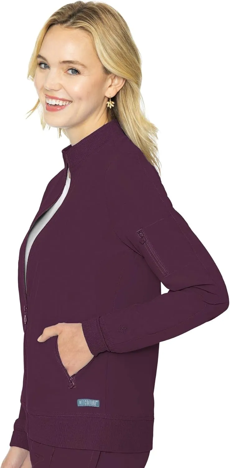 Med Couture Peaches Women Warm-Up Scrub Jacket - Lightweight, Moisture-Wicking, SPF 50, Missy Fit - MC8674